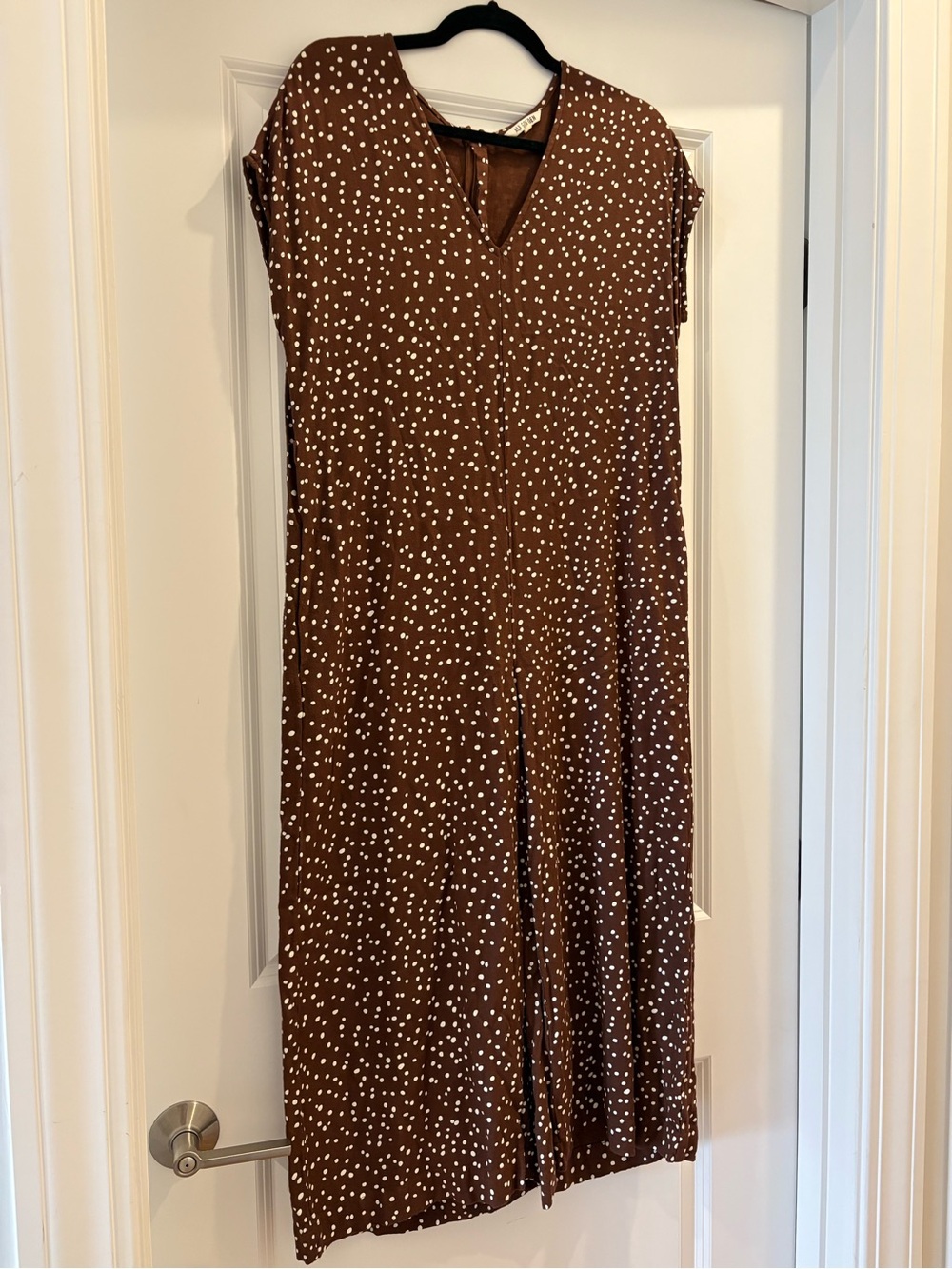 Ali Golden Brown Polka Dot Jumpsuit (Size XS)